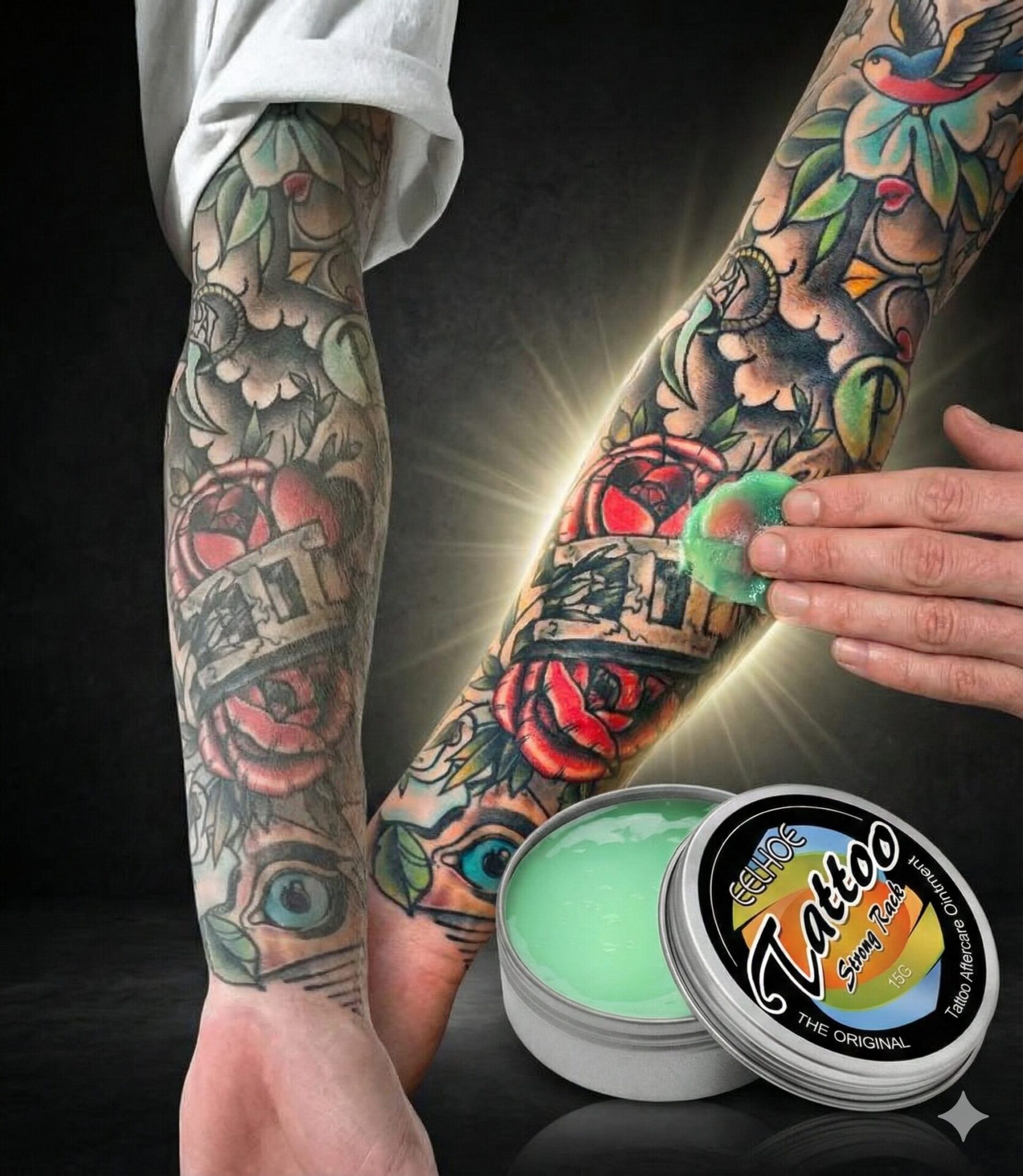 Crema Hidratante para el Cuidado del Tatuaje: Cura tu tatuaje, Reaviva el Color y Protege🦄